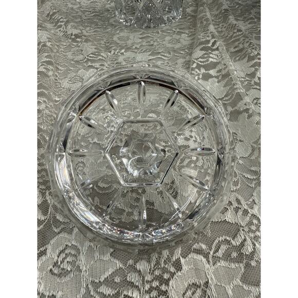 Vintage Bohemia Block Cut Crystal Covered Biscuit Jar Ice Bucket - Picture 6 of 7